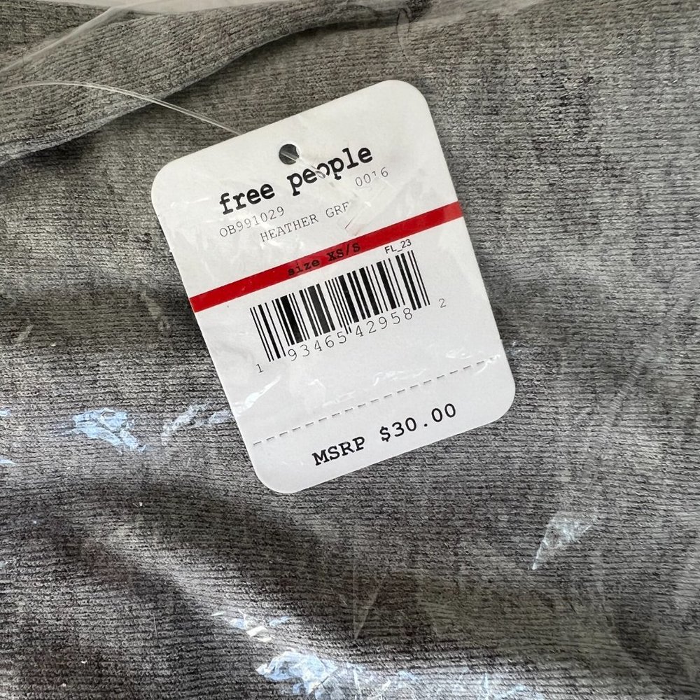Free People Seamless Rib Bike Short Heather Grey XS/S - Picture 8 of 8